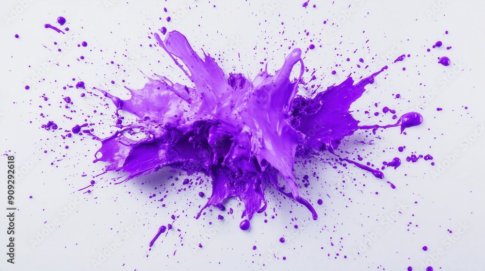 Purple paint explosion on white background Purple paint explosion on white background