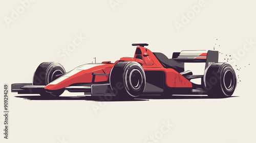 Racing car illustration. Formula one. Motorsport.