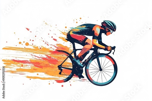 Sport biker in action