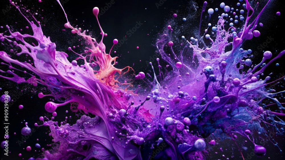 Cosmic Color Burst A Symphony of Purple and Blue, Macro Photography, Liquid Art, Abstract Background, Paint Explosion, Color Splash, Macro Cosmic Color Burst A Symphony of Purple and Blue, Macro Photography, Liquid Art, Abstract Background, Paint Explosion, Color Splash, Macro