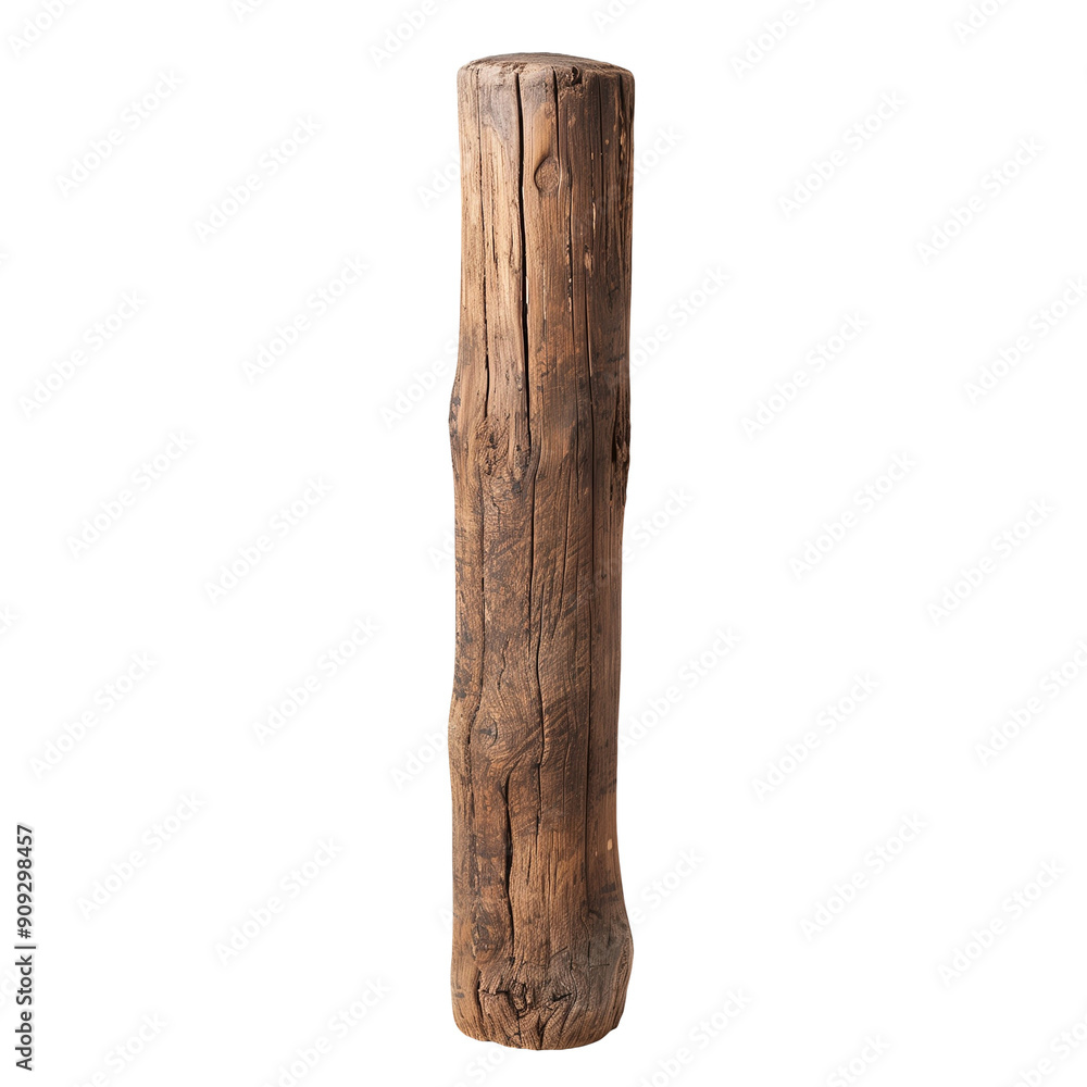 Fototapeta premium Wooden pole standup rich texture