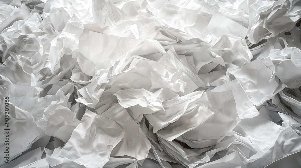 A large pile of crumpled papers and documents, suggesting a cluttered or disorganized environment A large pile of crumpled papers and documents, suggesting a cluttered or disorganized environment