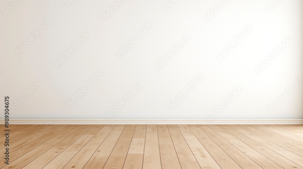 Empty room with wooden floor and white wall. Empty room with wooden floor and white wall.