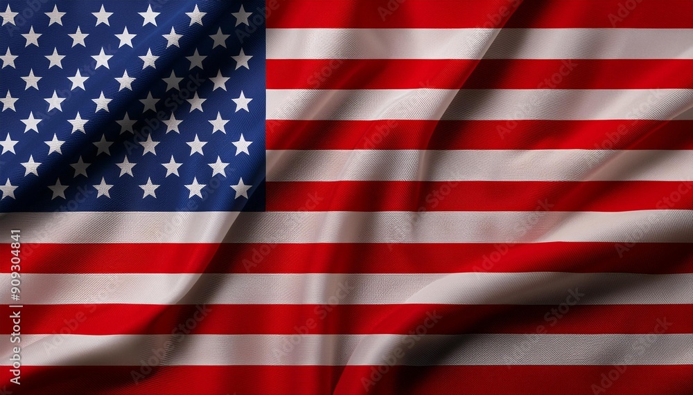 Obraz premium United States Flag with 50 Stars: Election 2024 - Trump vs. Harris