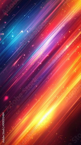 Diagonal lines of light are streaking across a dark background