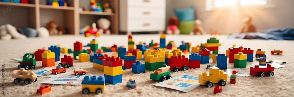 Colorful plastic toy blocks are arranged on a clean background. Colorful plastic toy blocks are arranged on a clean background.