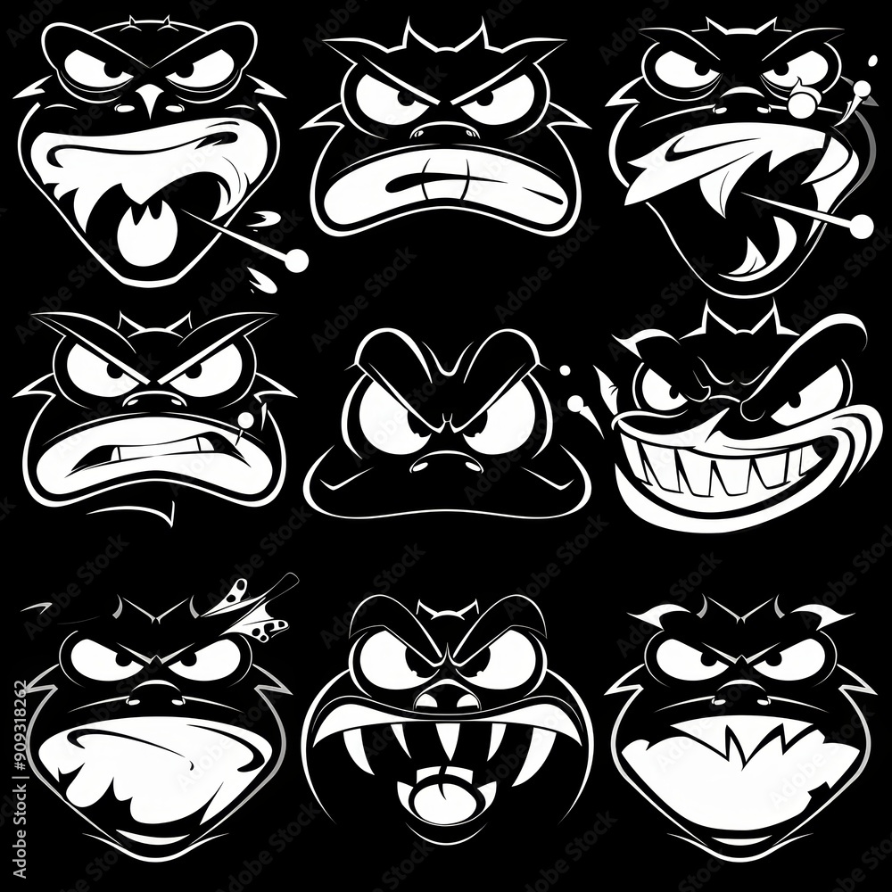 Dynamic Boa Snake Illustrations in Black Ink Dynamic Boa Snake Illustrations in Black Ink