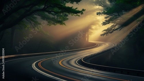 Natural landscapes and high traffic roads Adventure travel and environmental transportation concept photo