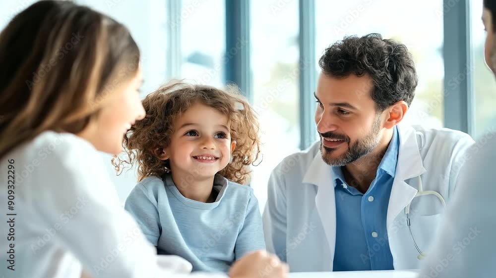 A family consults with an advisor to choose the best health insurance plan. A family consults with an advisor to choose the best health insurance plan.