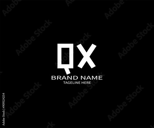 QX letter logo creative design. QX unique design. QX letter logo design on black background.