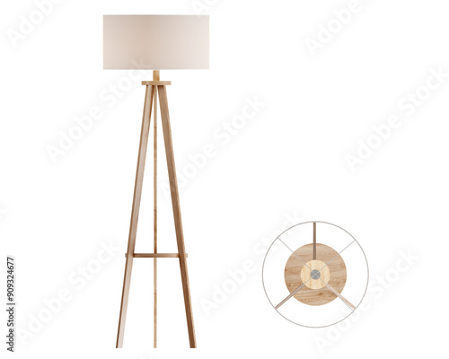 Εκτύπωση καμβά Floor lamp, top and front views