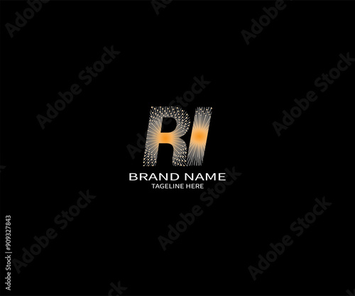 RI Letter Initial Logo Design Template Vector Illustration