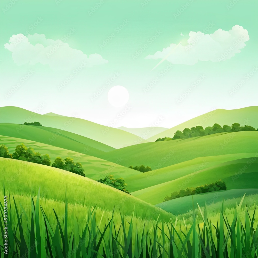 green field and blue sky green field and blue sky