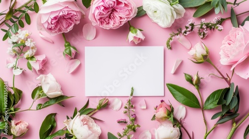Floral Composition with a Blank Card