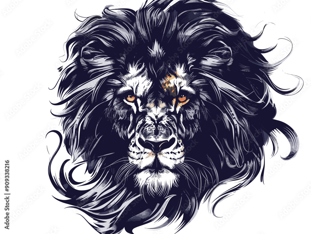 A lion with a fierce look on its face. The lion's mane is long and flowing, and its eyes are bright and intense. The lion's expression conveys a sense of power and dominance A lion with a fierce look on its face. The lion's mane is long and flowing, and its eyes are bright and intense. The lion's expression conveys a sense of power and dominance