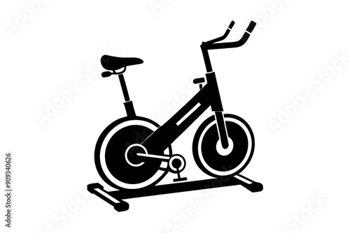 Stationary Bike Silhouette Vector Illustration | SVG Design, Cricut & Silhouette Files, Vector Clipart for T-Shirt Design