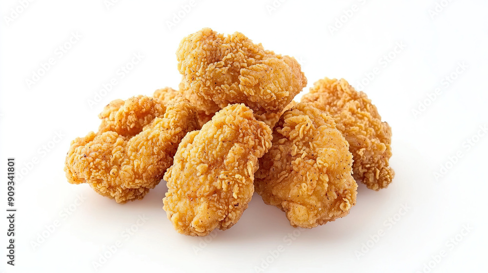Fried Chicken Isolated on White Background, Crispy Battered Chicken, Golden Brown Fried Food, Tasty Poultry Dish, Delicious Fast Food, Classic Comfort Food, Juicy Chicken Pieces Fried Chicken Isolated on White Background, Crispy Battered Chicken, Golden Brown Fried Food, Tasty Poultry Dish, Delicious Fast Food, Classic Comfort Food, Juicy Chicken Pieces