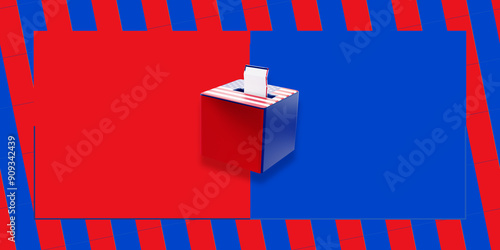 ballot box with voting pape...