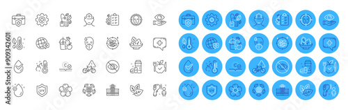 Juice, Brain working and Mint bag line icons pack. World medicine, Medical insurance, Face detect web icon. Bike attention, Dermatologically tested, Medical chat pictogram. Thermometer. Vector
