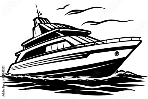 Yacht Silhouette SVG Vector Illustration | SVG Design, Cut Files for Cricut & Silhouette, Vector Graphics for T-Shirts & More