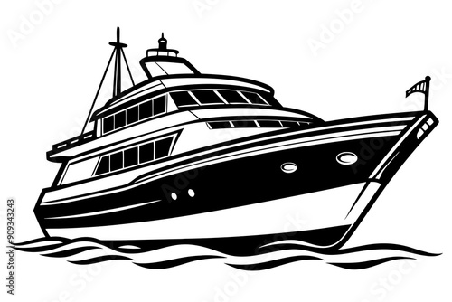 Yacht Silhouette SVG Vector Illustration | SVG Design, Cut Files for Cricut & Silhouette, Vector Graphics for T-Shirts & More