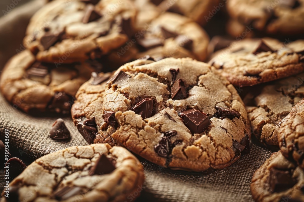 decadent chocolate chip cookies closeup of freshly baked cookies with gooey chocolate chunks warm lighting and rich textures highlight the irresistible homemade quality of this classic treat decadent chocolate chip cookies closeup of freshly baked cookies with gooey chocolate chunks warm lighting and rich textures highlight the irresistible homemade quality of this classic treat