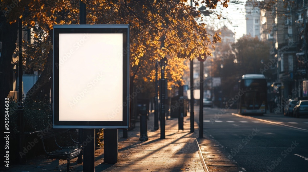 Blank Billboard in City Street Blank Billboard in City Street