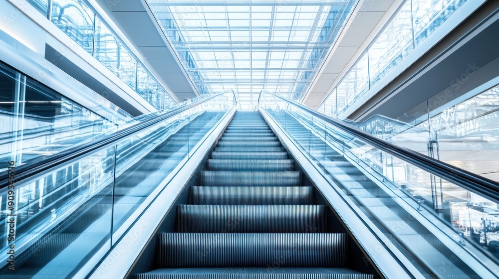 Escalator in a Modern Building Escalator in a Modern Building