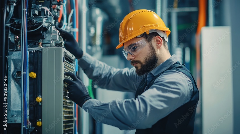 Electrician Working on an Industrial System Electrician Working on an Industrial System
