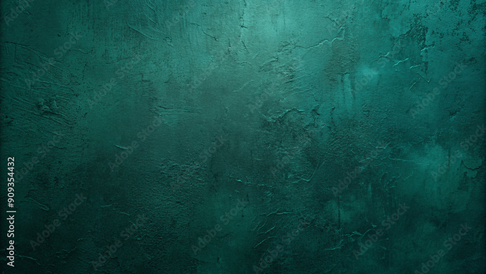 Fototapeta premium dark green smooth texture painted wall concrete design background