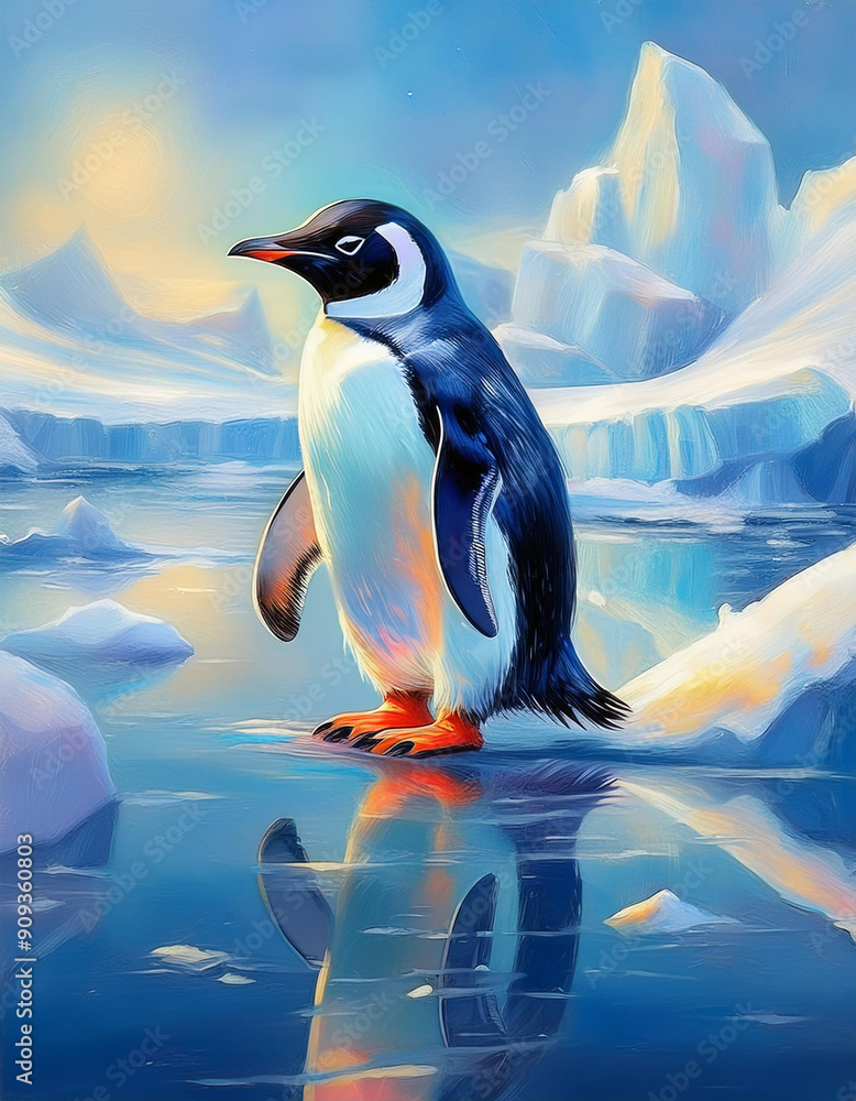 Fototapeta premium penguin on the rocks