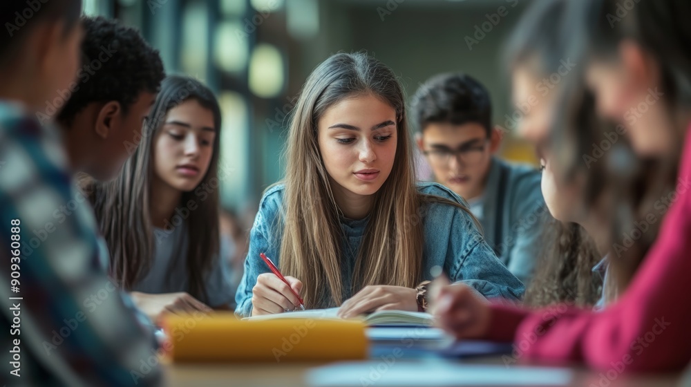 group of students talking group of students talking