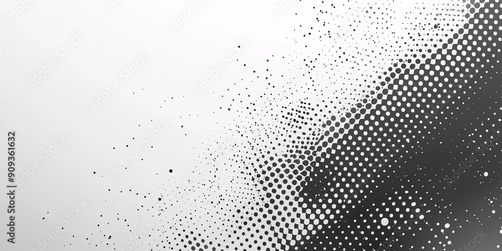 Black and white gradient background with halftone dots Black and white gradient background with halftone dots
