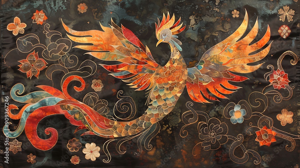 Pattern Batik Shoots of phoenix cloth with floral motifs and very bright colors which are characteristic of Betawi
Pattern Batik Shoots of phoenix cloth with floral motifs and very bright colors which are characteristic of Betawi