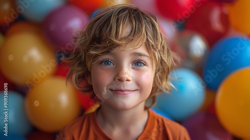 Happy Birthday Boy with Balloons
