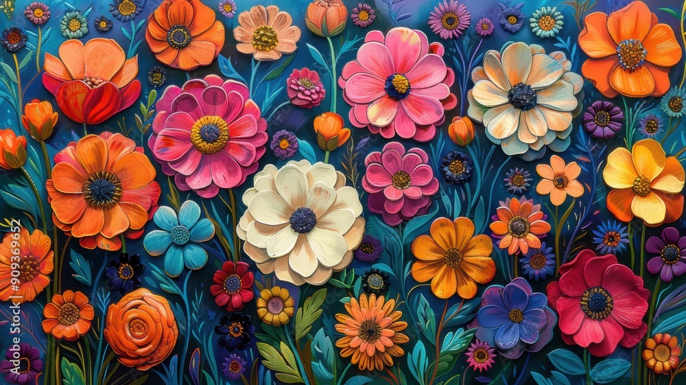 Colorful flowers background Colorful flowers background
