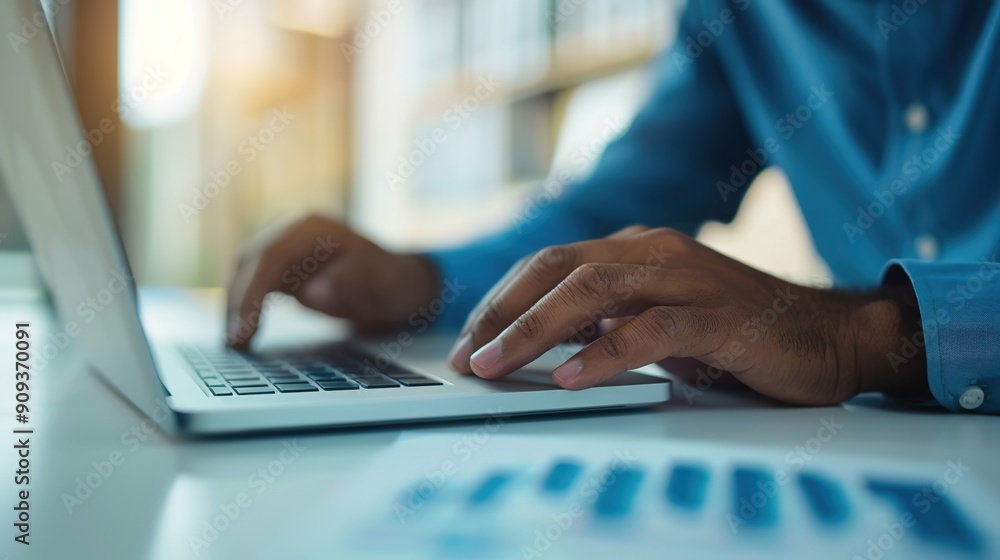 Tech-Savvy Businessman Analyzing Data on Digital Charts for Optimal Efficiency Tech-Savvy Businessman Analyzing Data on Digital Charts for Optimal Efficiency