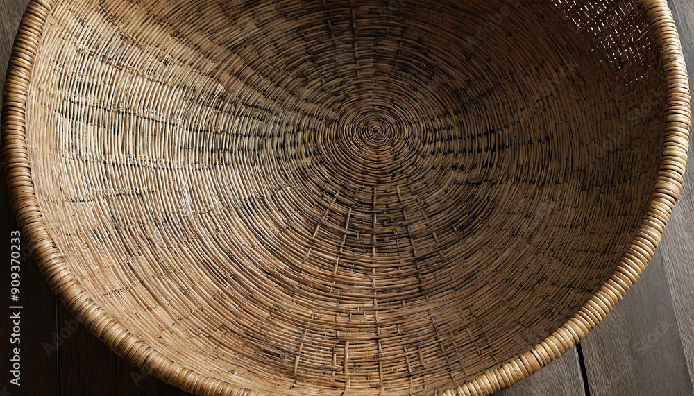 Naklejka premium Panier osier tressé fond gros plan.