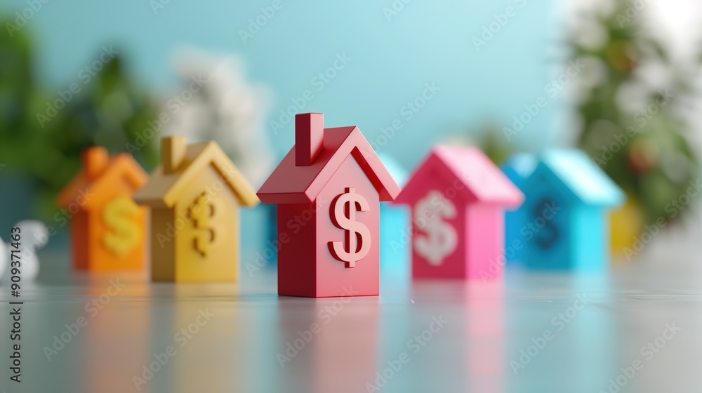 Dynamic Illustration of Fluctuating Mortgage Rates with Currency Symbols in a Digital Concept Dynamic Illustration of Fluctuating Mortgage Rates with Currency Symbols in a Digital Concept