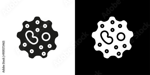 Microorganism icon flat line symbol set.