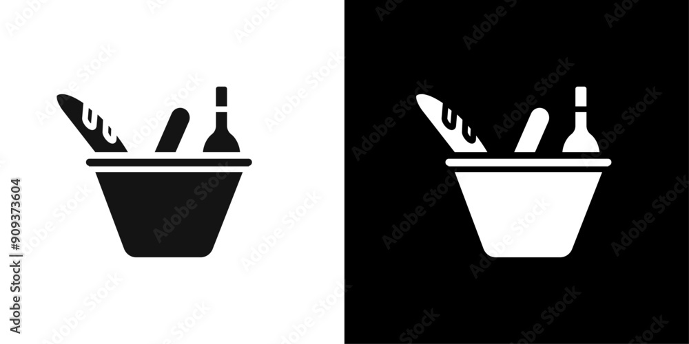 Picnic icon flat line symbol set. Picnic icon flat line symbol set.