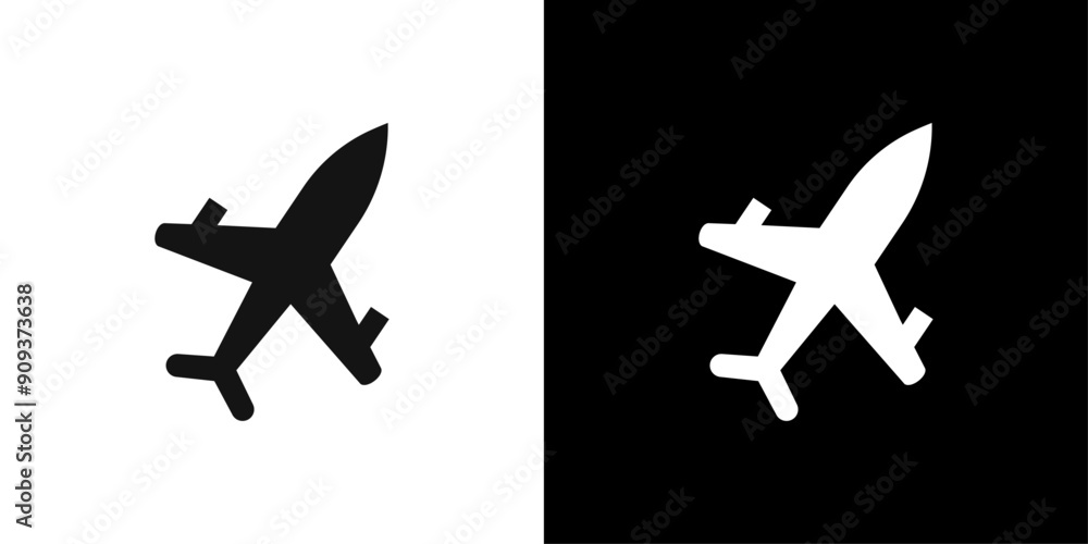 Plane icon flat line symbol set. Plane icon flat line symbol set.