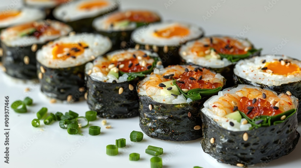 Close-up of Delicious Korean Kimbap Close-up of Delicious Korean Kimbap
