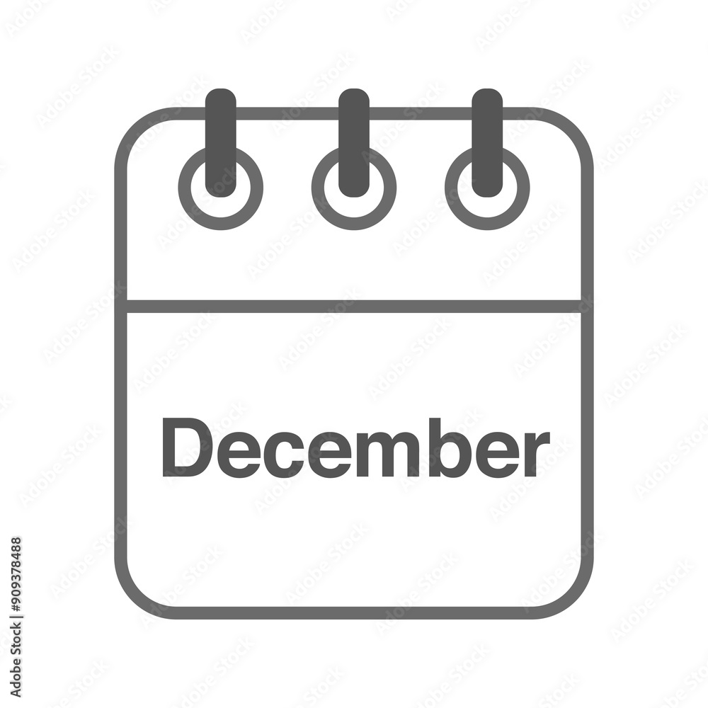 December icon vector. Daily, monthly, yearly calendar icon December icon vector. Daily, monthly, yearly calendar icon