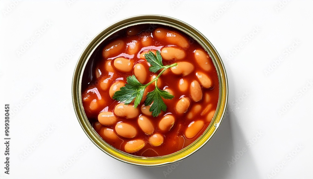 open tin of baked beans