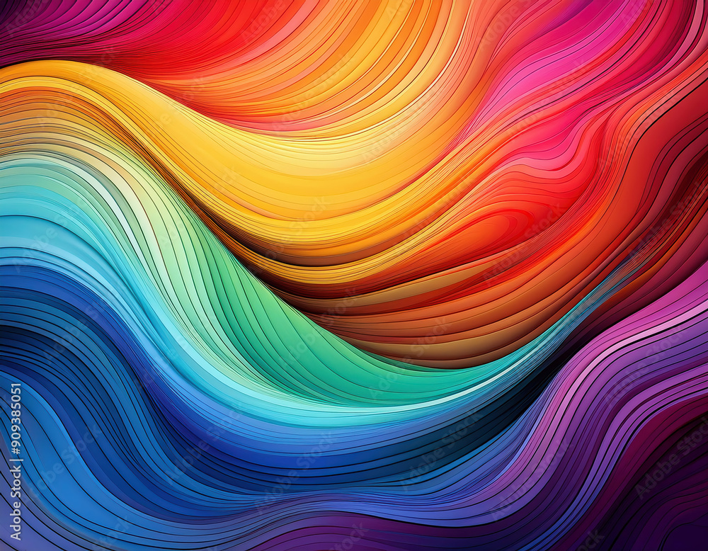 An abstract background texture featuring a spectrum of colors in a smooth wavy line pattern An abstract background texture featuring a spectrum of colors in a smooth wavy line pattern