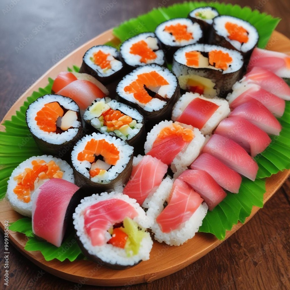 Exquisite Sushi Rolls With Fresh Fish And Vegetables A Beautiful Photo Freshly Made Elegant Exquisite Sushi Rolls With Fresh Fish And Vegetables A Beautiful Photo Freshly Made Elegant