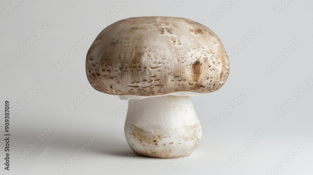 A whole champignon mushroom isolated on white A whole champignon mushroom isolated on white