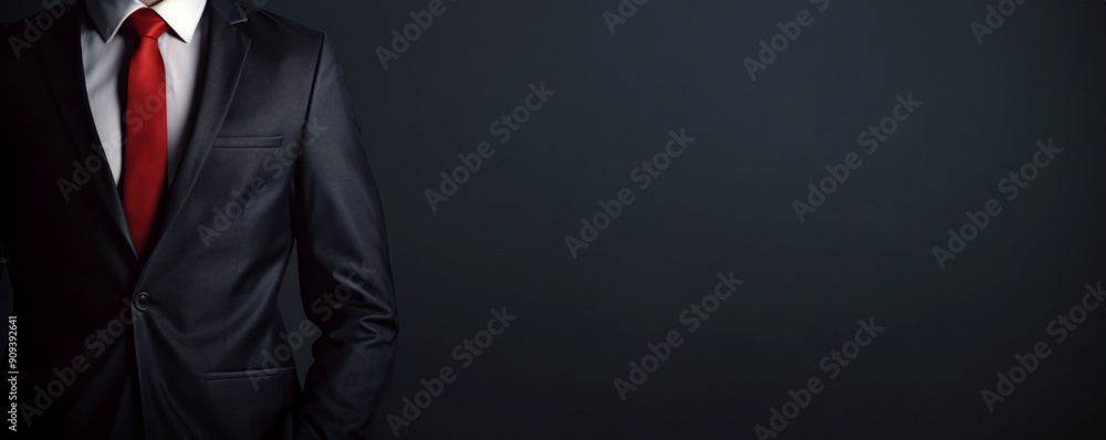 Man in black suit isolated black background Man in black suit isolated black background