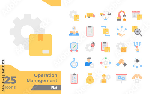 Operation Management Flat Icons